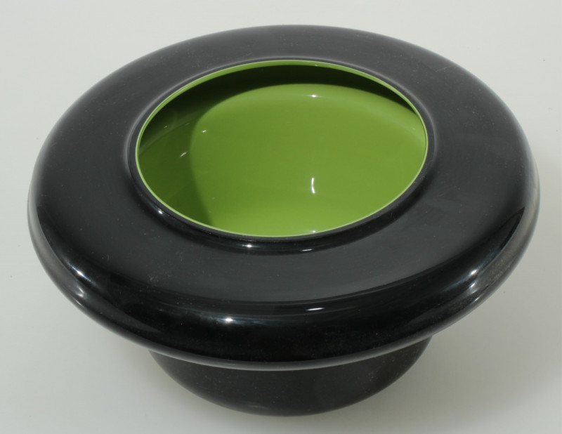 Vistosi - Black & Green Case Glass Bowl, 1990