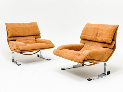 Image for Lot Pair Of Saporiti Italia Onda Lounge Chairs