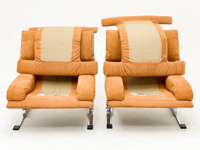 Pair Of Saporiti Italia Onda Lounge Chairs