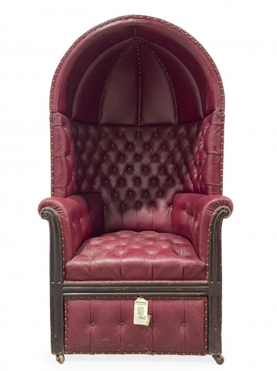 Image for Lot Tufted Leather Hall Porter's Chair