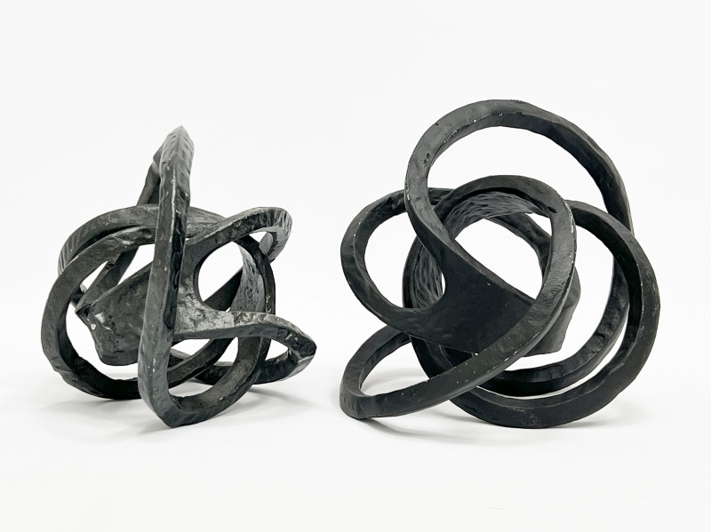 Two Modern Ebonized Aluminum Sculptures
