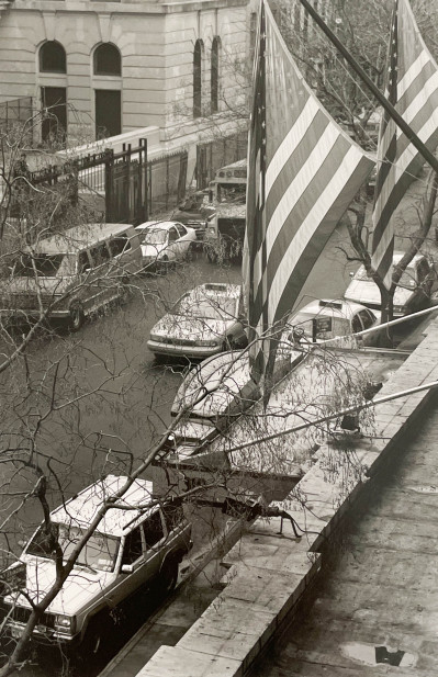 Image for Lot Unknown Artist - Untitled (NYC street with flag)