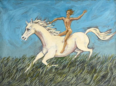 Image for Lot Emlen Etting - Untitled (Herald on a White Horse)