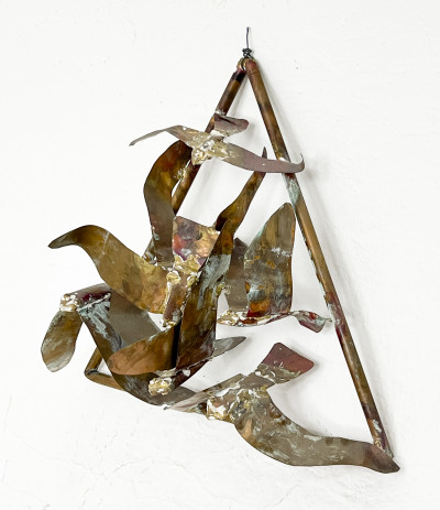 Copper Sculpture in the style of Curtis Jere