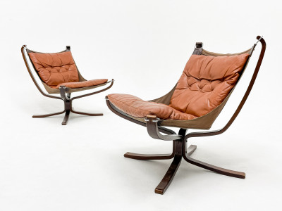 Image for Lot Sigurd Resell - Pair of Falcon Chairs for Vatne Møbler