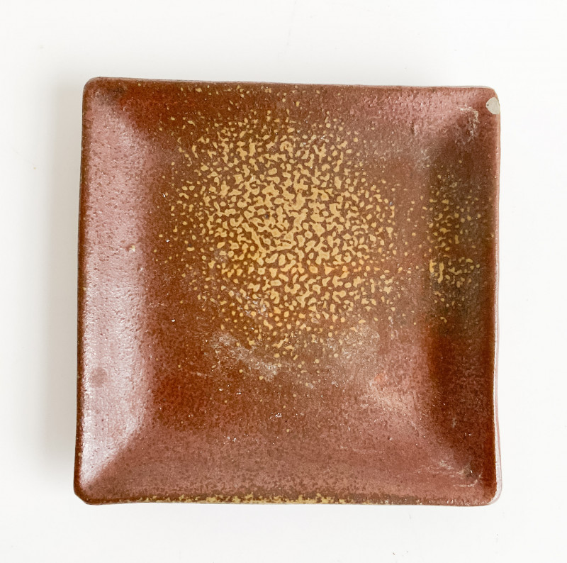 Japanese Art Pottery Square Ceramic Dish