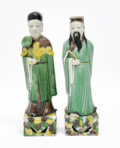 Image for Lot Two Chinese Sancai Glazed Porcelain Figures