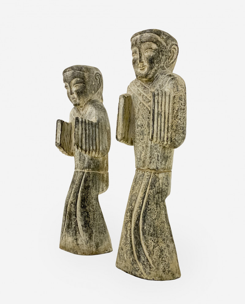 Pair of Chinese Stone Standing Figures