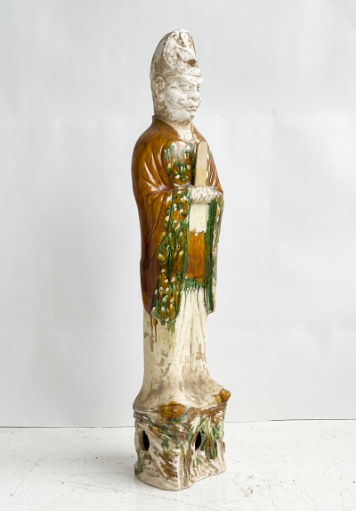 Chinese Sancai Glazed Pottery Figure of a Court Official