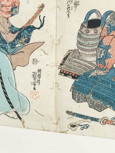 Utagawa Kuniyoshi - 2 Portraits of Samurai