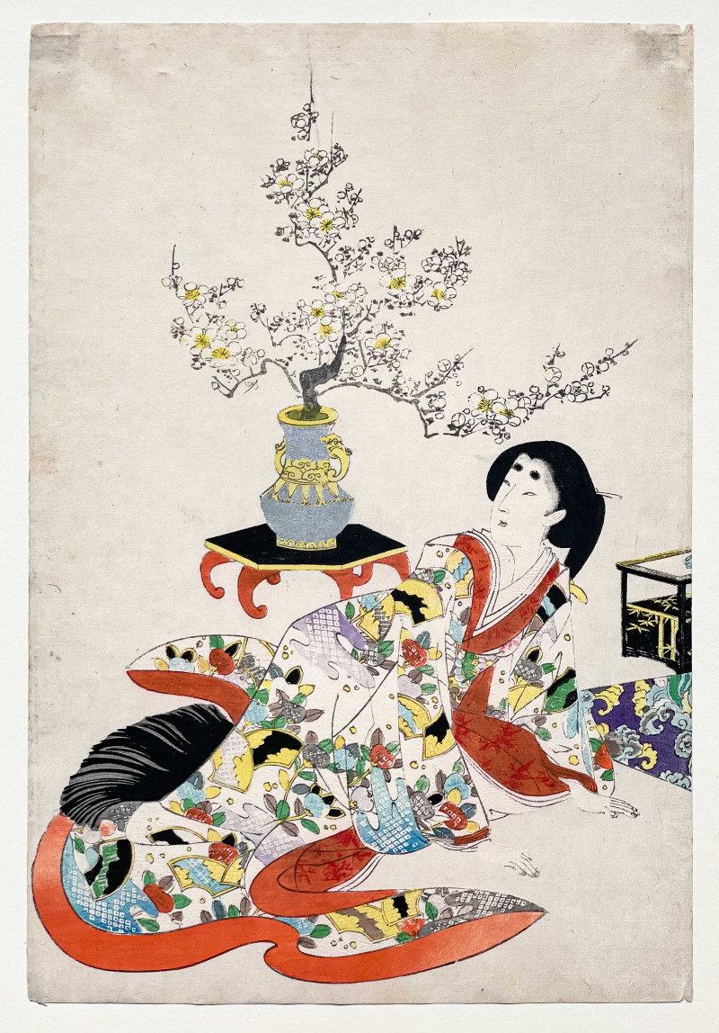 Toyohara Chikanobu - Ladies Having Tea, Triptych