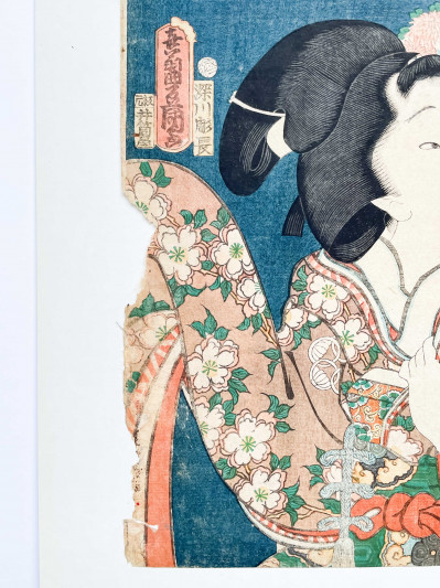 Utagawa Kunisada (Utagawa Toyokuni III) - Beauty in Autumn Kimono