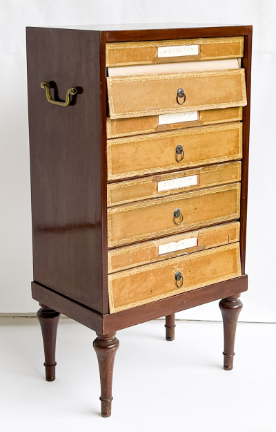 Mahogany Cartonnier File Cabinet
