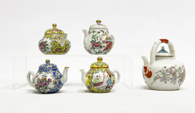 Image for Lot Assortment of 5 Chinese Porcelain Teapots