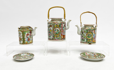 Image for Lot Assortment of Chinese Porcelain Teapots and Plates