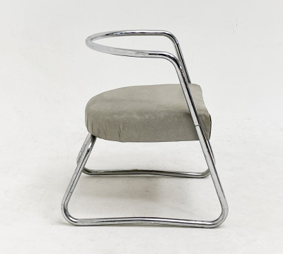 Chrome-Plated Tubular Steel Low Chair