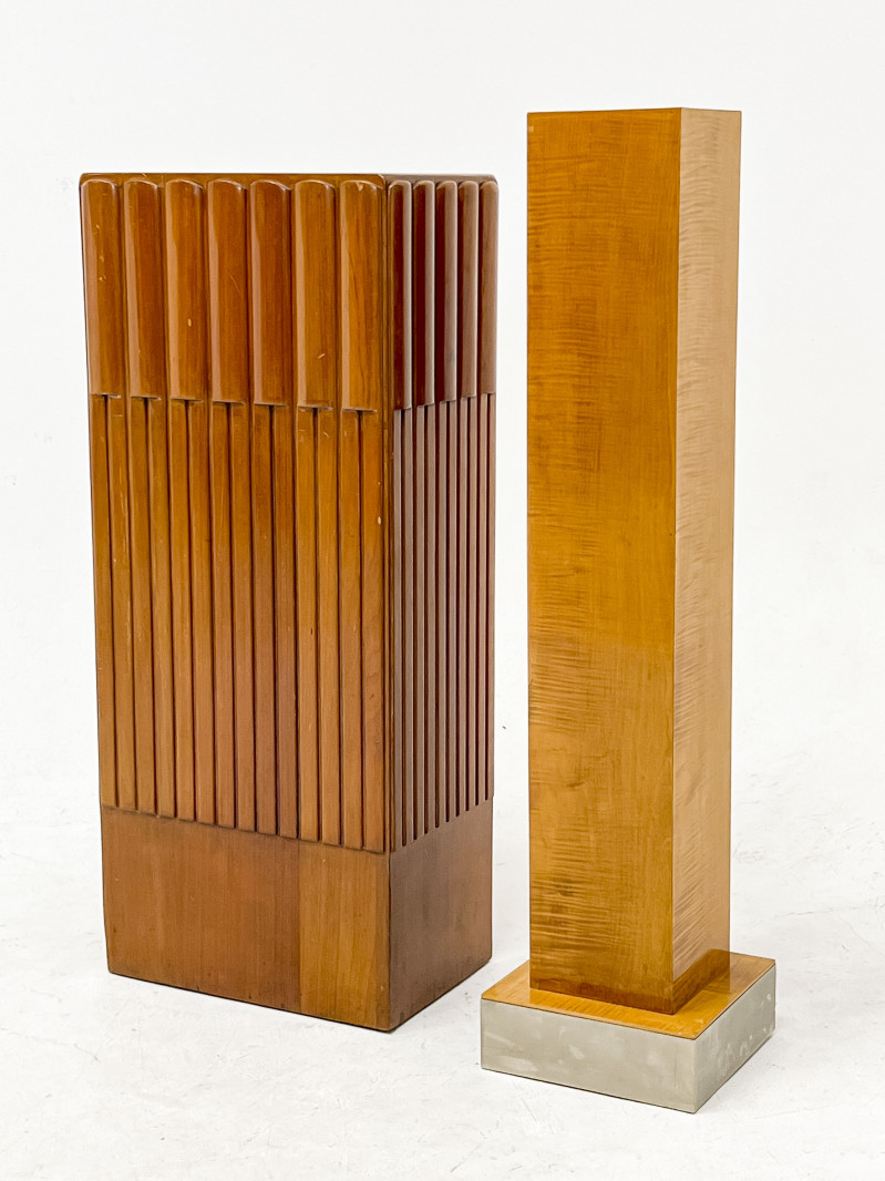 2 Art Deco Wood Pedestals