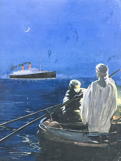 Image for Lot W.S. Bylityllis - Untitled (Night Ship Scene)