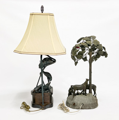 2 Animalier Figural Lamps
