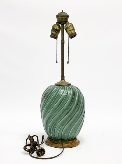 Late Art Deco Glazed Ceramic Lamp