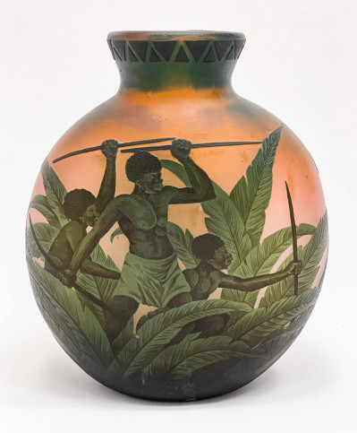Muller Freres Luneville Cameo Glass Vase (damaged)