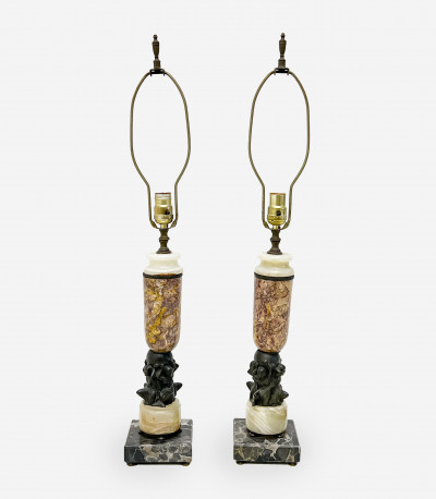Image for Lot Pair of French Art Deco Lamps
