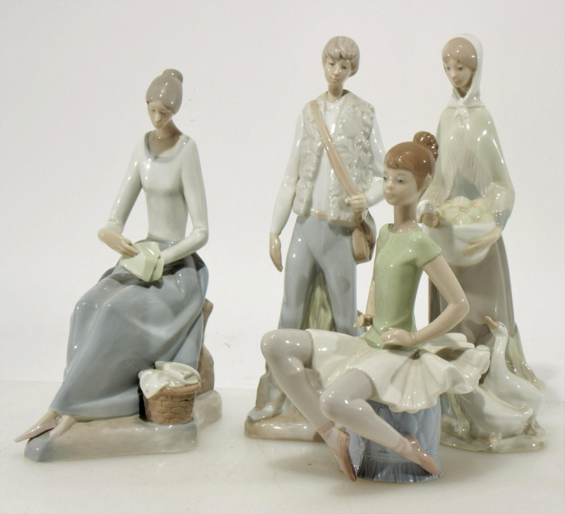 4 Lladro Porcelain Figures