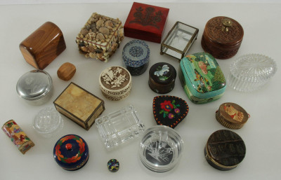 Image for Lot 23 Various Wooden and Glass Trinket Boxes