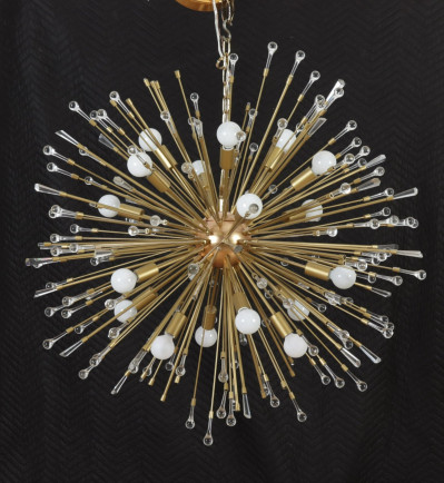 Image for Lot Sputnik Style Brushed Gold Pendant Light