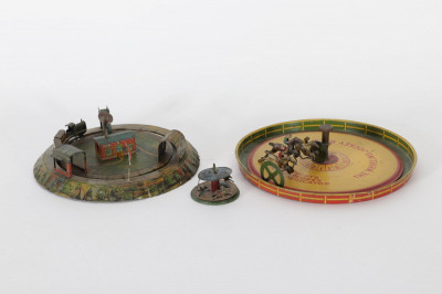 Image for Lot Three Vintage Tin Litho Toys, Whirling Jockey