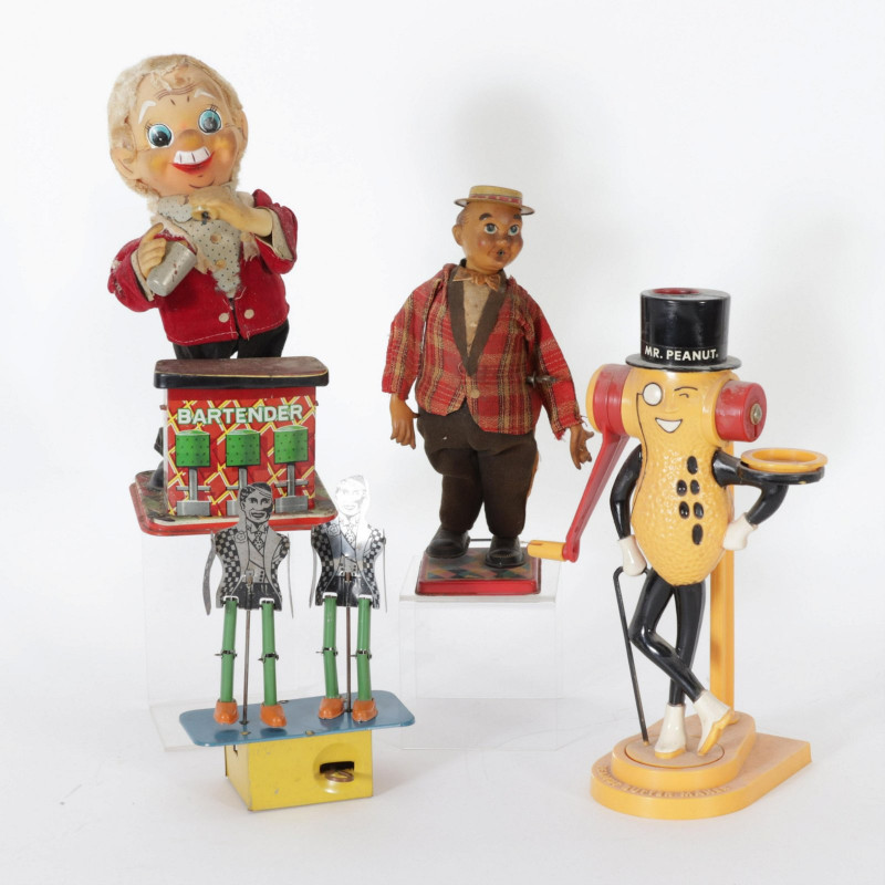 Vintage Figural Wind-Ups and Mr. Peanut PB Maker
