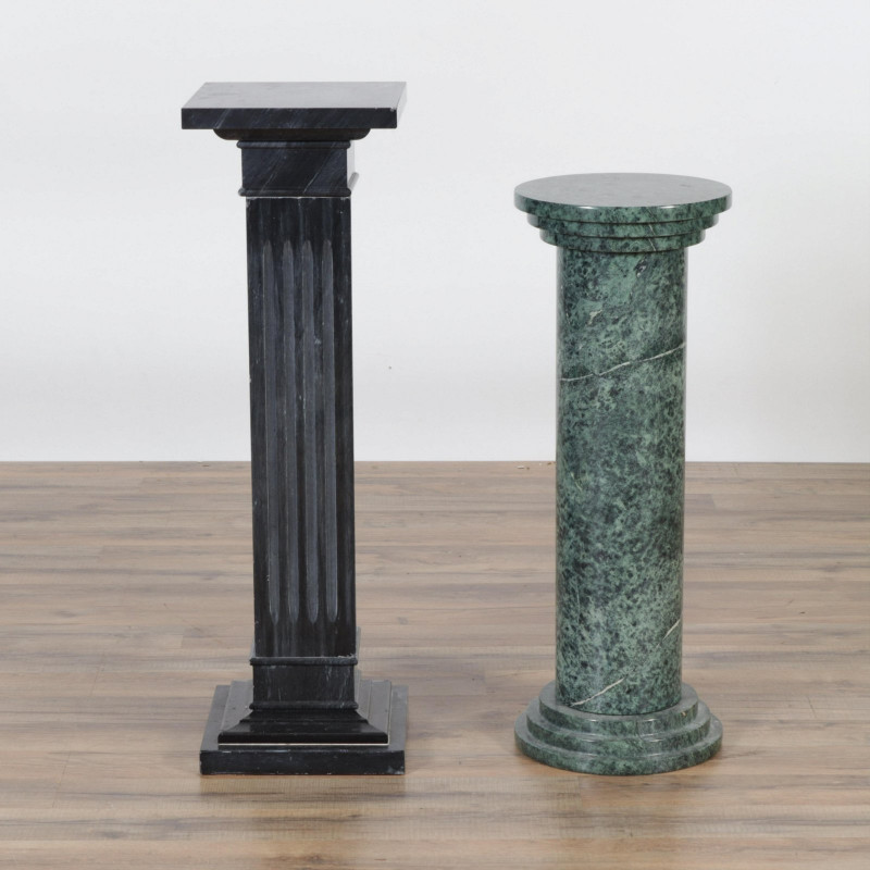 2 Modern Marble Pedestal Column Stands