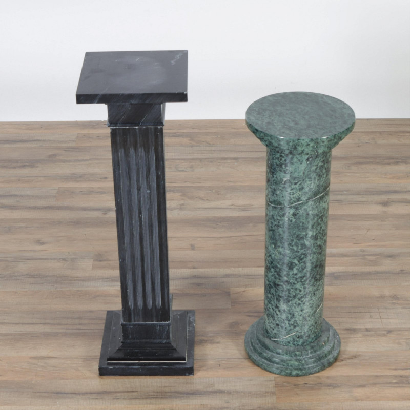 2 Modern Marble Pedestal Column Stands