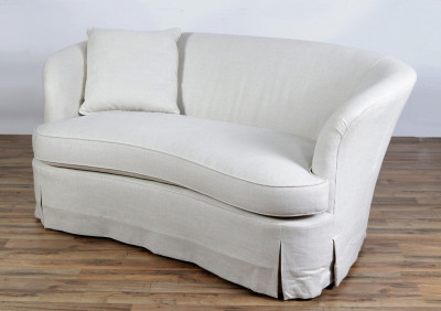 Image for Lot Kidney Shaped Upholstered Sofa by Ambelle N.C.