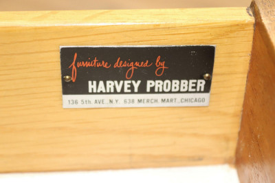 Pair Harvey Probber Walnut Side Tables, c.1965