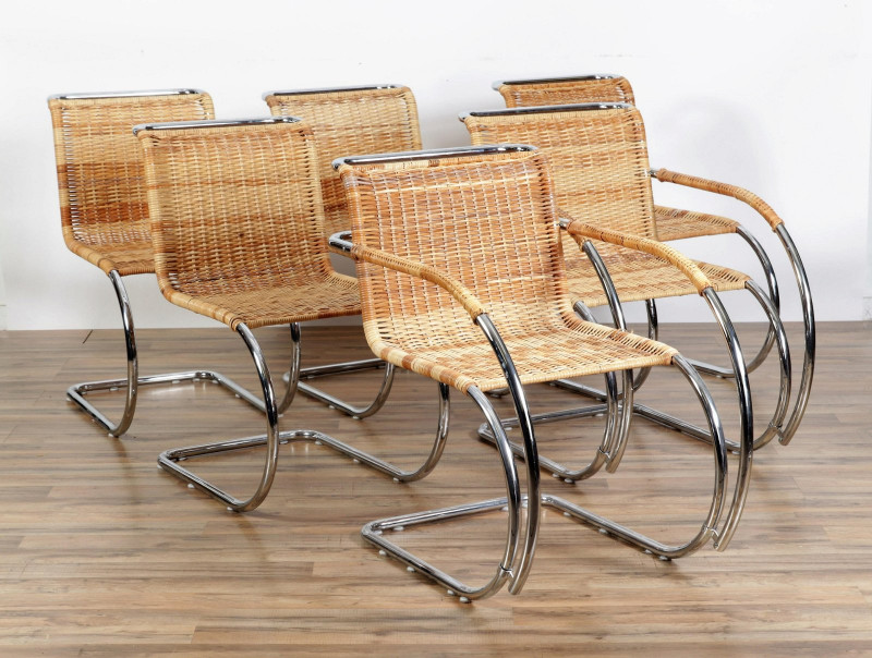 6 Mies van der Rohe Style MR Dining Chairs