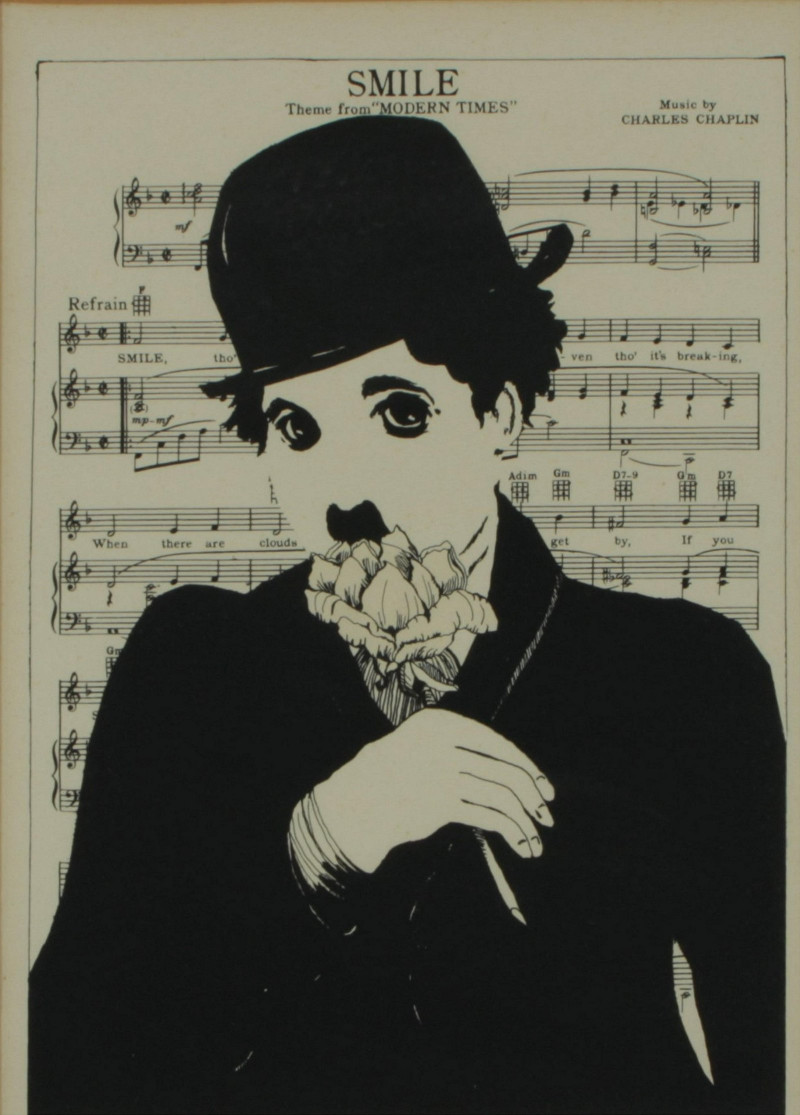 Charlie Chaplin, Lithograph, signed Piacente