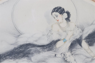 Image for Lot Louis Icart "Lady Of The Camelias" Color Etching