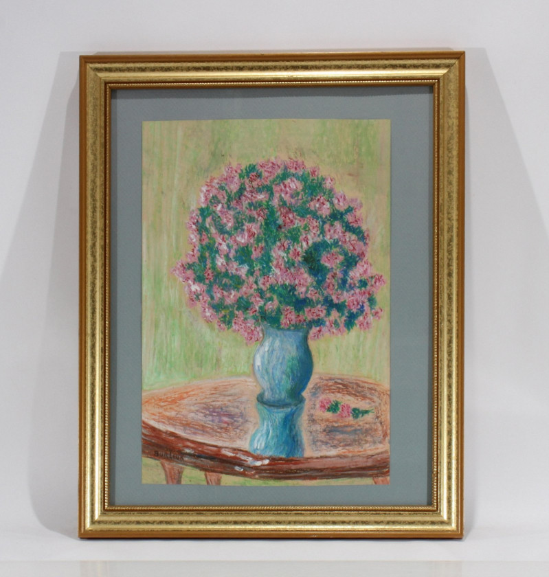 David Burliuk - FlowersIn Vase - pastel