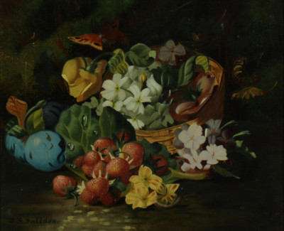 Image for Lot T.F. Falldon, Fruit and Floral Still Life O/C