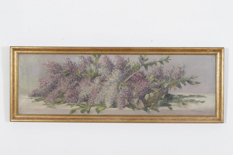 T.C. Lindsay (1839-1907) Lilacs Still Life O/C