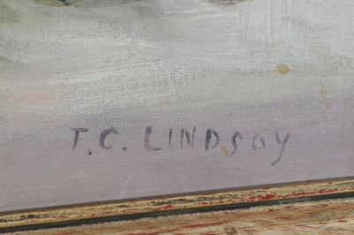 T.C. Lindsay (1839-1907) Lilacs Still Life O/C