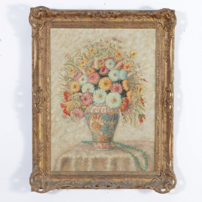 F.W. Schutter - Still Life of Flower Filled Vase