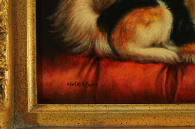 2 Spaniel Dog Portraits signed Gleason