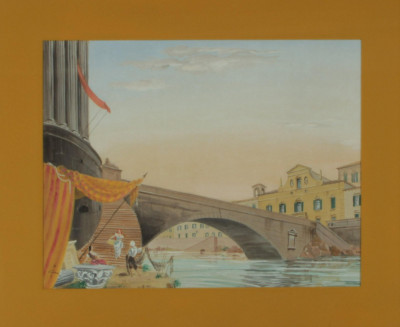 Image for Lot Continental School - River Scene with Figures