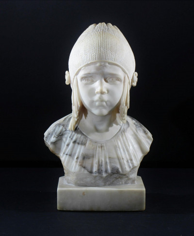 Image for Lot Italian Carved Alabaster Bust of a Child