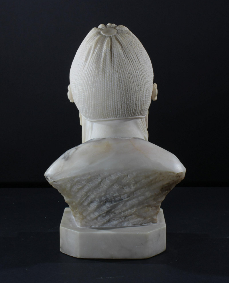Italian Carved Alabaster Bust of a Child