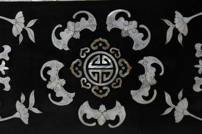 Chinese Style MOP Inlaid Black Lacquer Low Table