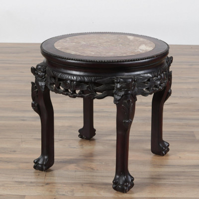 Chinese Miniature Hardwood Altar Table & Stand