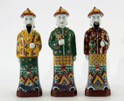 Image for Lot 3 Chinese Porcelain Figures of Standing Men